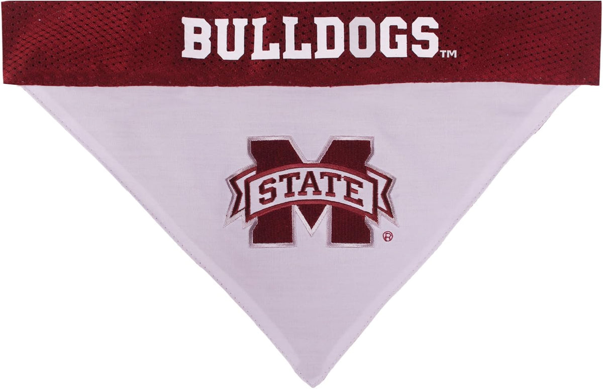 Pets First Collegiate Pet Accessories, Reversible Bandana - Small/Medium / Mississippi State Bulldogs - image 2