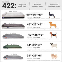 Laifug Orthopedic Memory Foam Extra Large Dog Bed with Pillow and Durable Waterproof Liner with Removable Washable Cover and Smart Design (Large (40" x 25" x 5.5"), Slate Gray)
