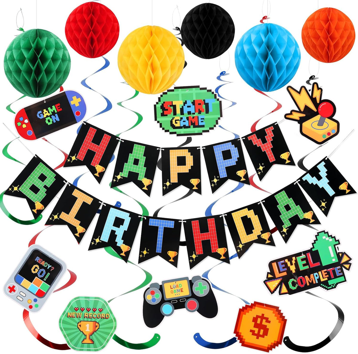 YEOCU Birthday Decorations - Rainbow / videogame