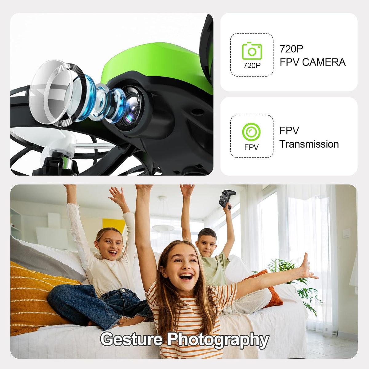 Swifsen Drones for kids Camera - Green Drone-With Camera - image 2