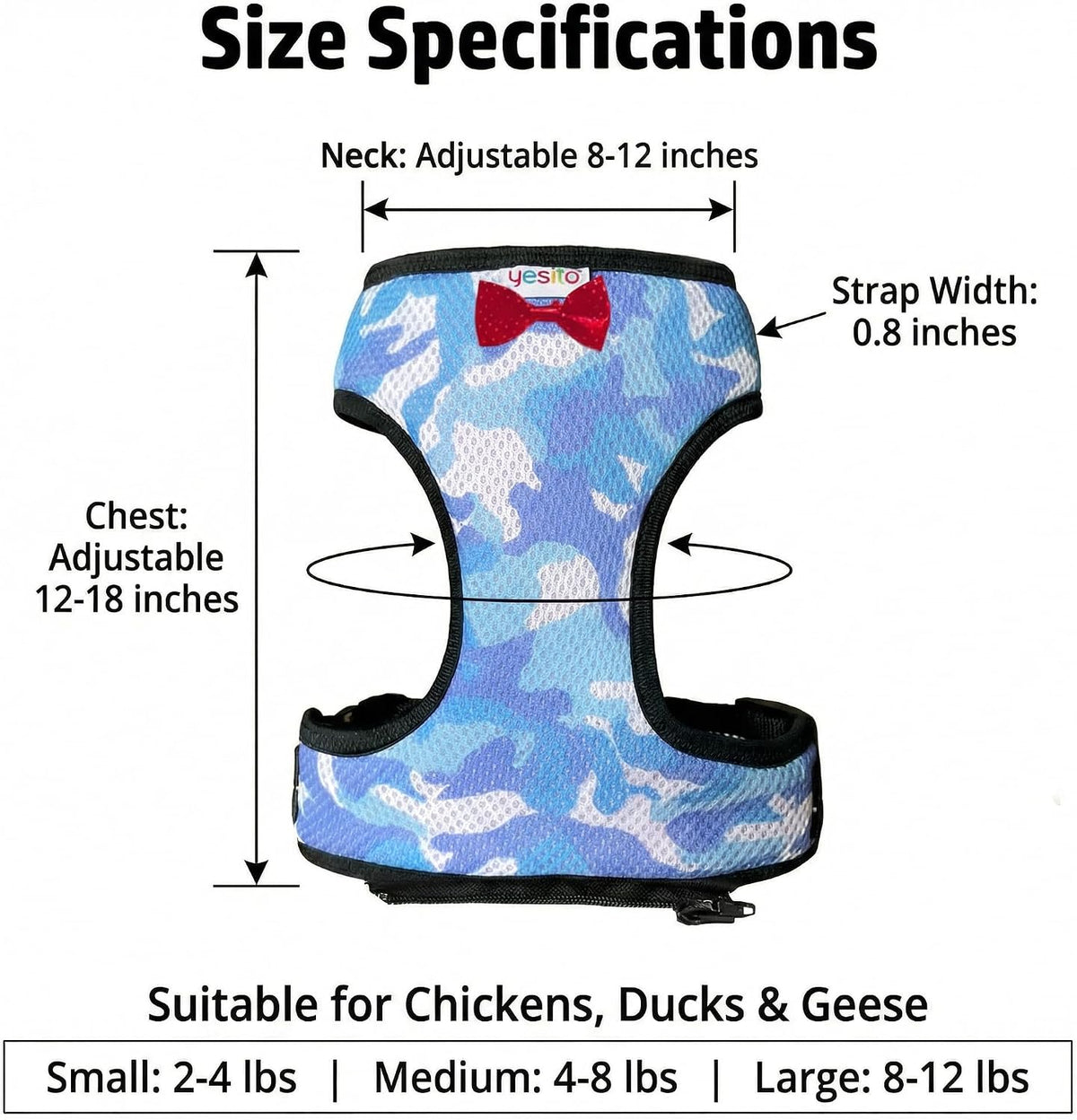 Adjustable Chicken Harness Diaper - Small / Camouflage blue - image 2