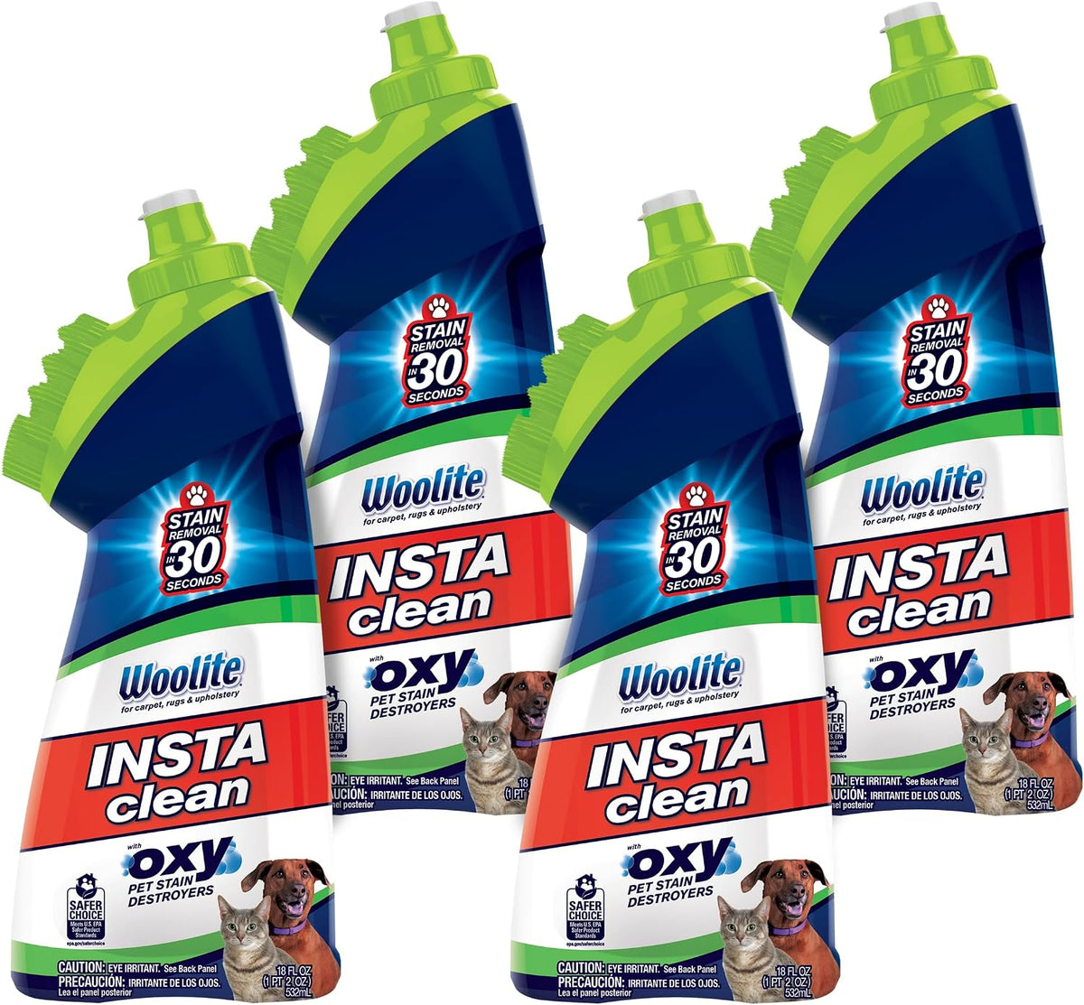 Bissell InstaClean Oxy Pet Spot and Stain Remover with Brush Head - Spot & Stain Remover, 4 pk