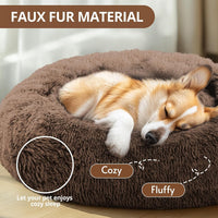 JOLLYVOGUE Small Dog Bed, Calming Dog Beds for Small Dogs & Indoor Cats - 20 Inches Donut Washable - Coffee / 45.0"L x 45.0"W x 10.0"Th - image 2