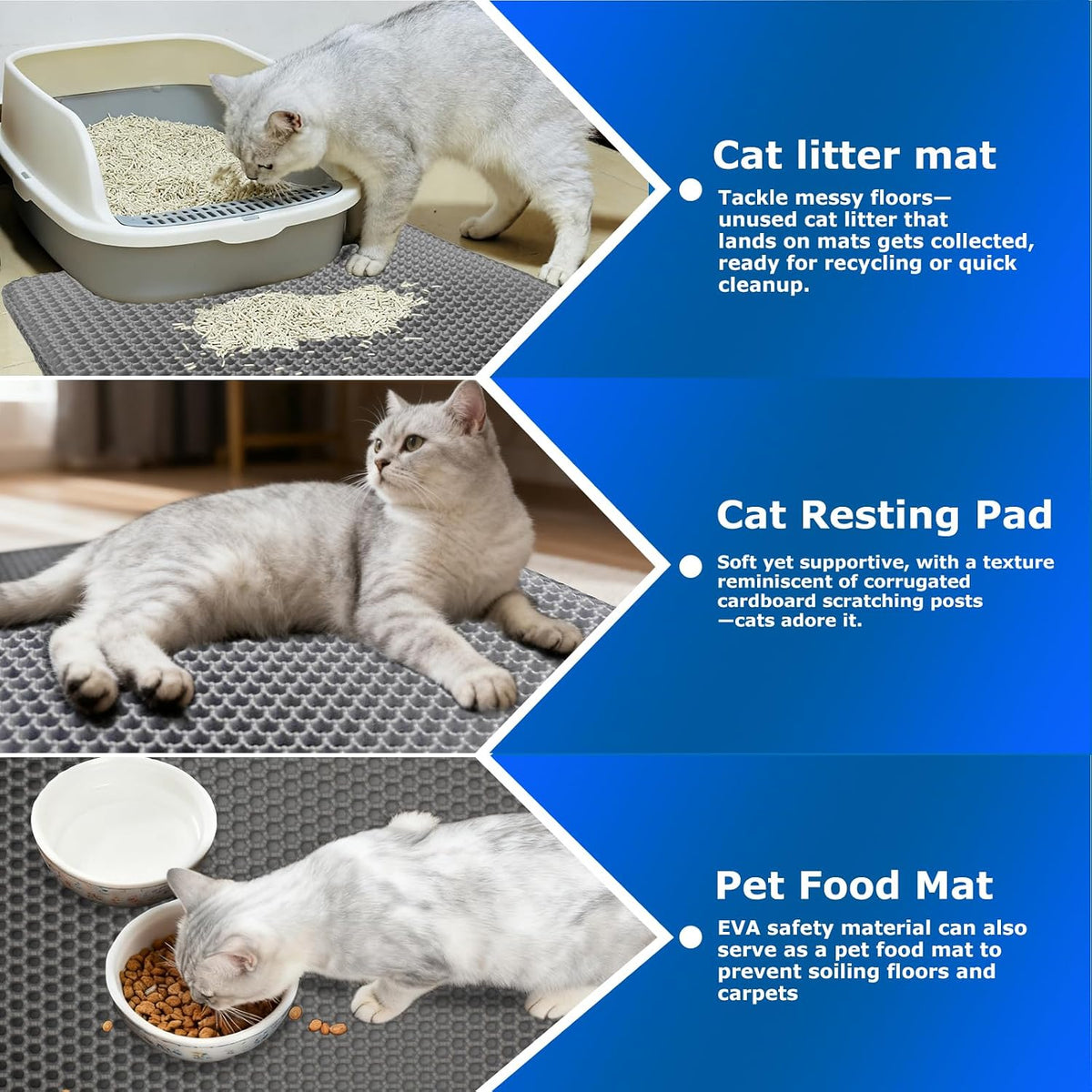 Cat Litter Mat, 30" x 22" Extra-Large - Gray / 35x24in - image 4