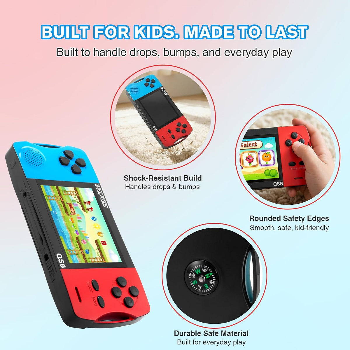Handheld Games for kids Built-in 200+ Classic Retro Games - Blue - image 4