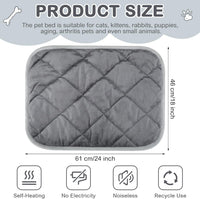 4 Pack Self Heating Cat Pad Self Warming Dog Mat - 18 x 24 Inch / Gray - image 2