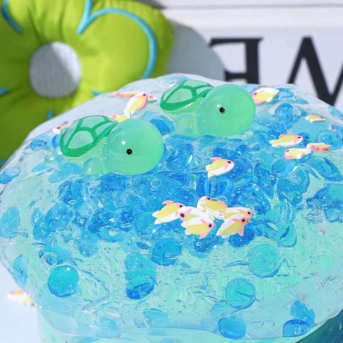 Clear Glitter Slime Kit with Little Turtle Toy for Girls Age 6-14 - Blue - image 2