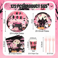 qonimi Halloween plates and napkins set, 75 piece disposable tableware - view 19