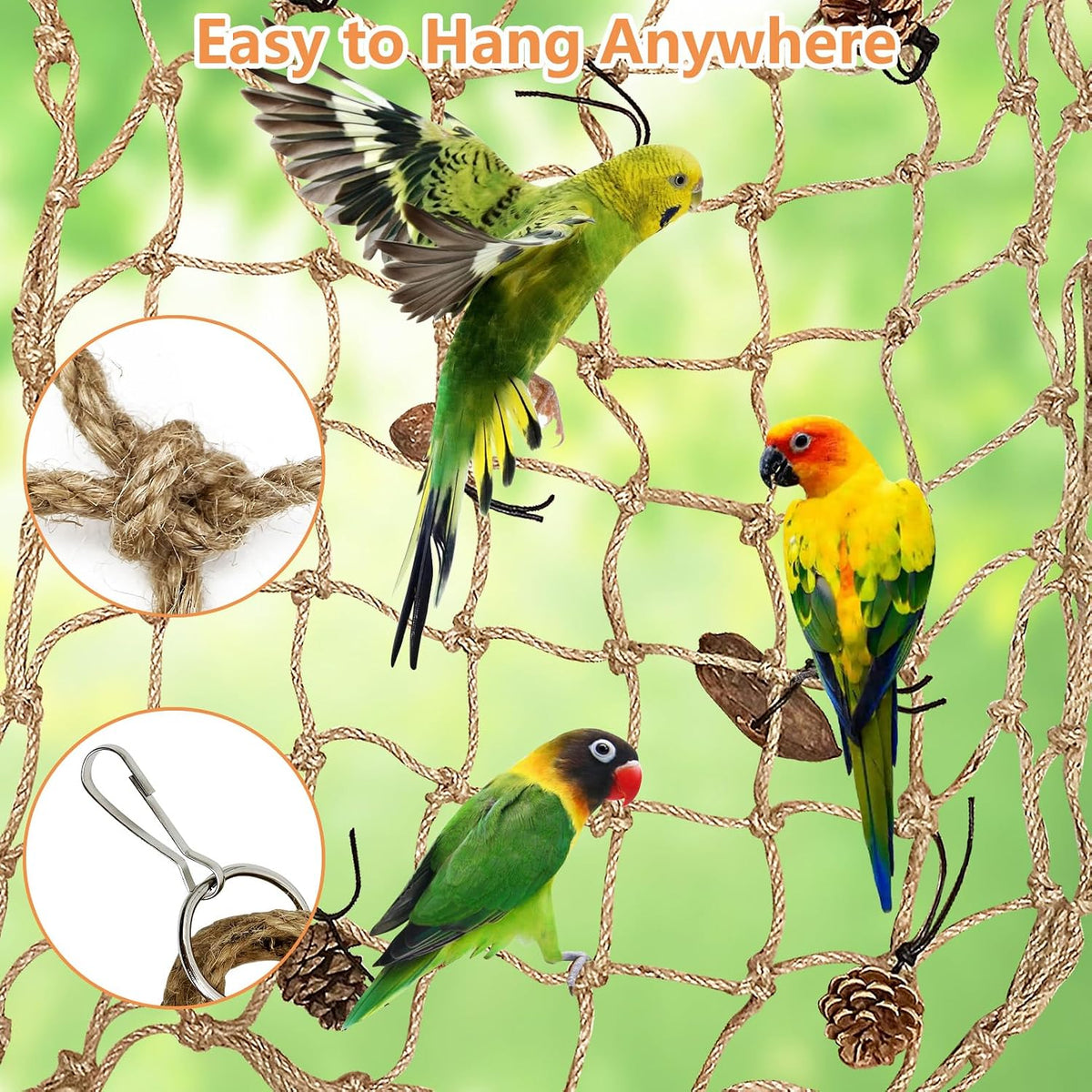 Natural Bird Rope Net, Large Size - Style1 - image 4