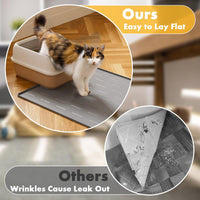 Pieviev Extra Large Silicone Litter Box Mat, Easy to Clean - Light Gray / XL-40''x28'' - image 4