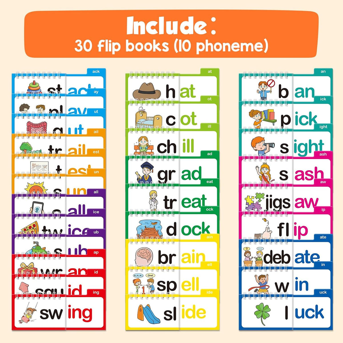 Phonics Flash Cards Word Family Build Book - image 3