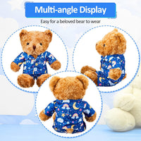 2 Pcs Rainbow PJ's Bear Clothes Outfit Stuffed Animal - Rainbow / Blue - image 3
