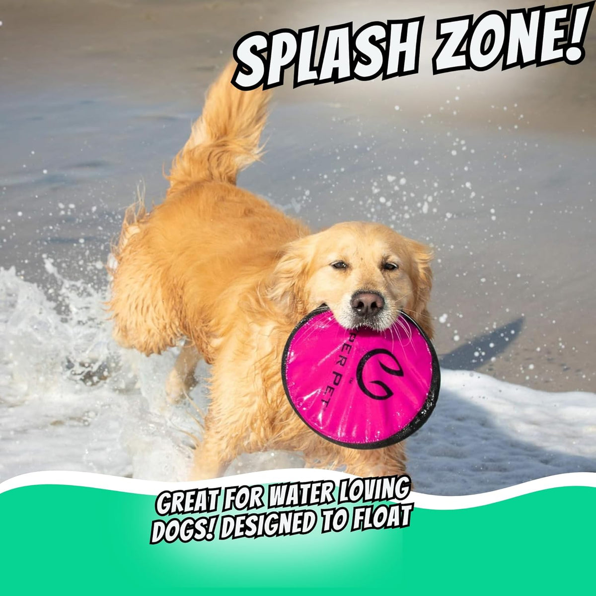 Hyper Pet Flippy Flopper Flying Disc Soft Dog Toy 9 Inch, Floats - Assorted / 9" Pack of 5 - image 2