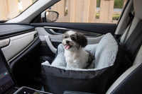 Best Pet Supplies Elevated Dog Car Seat for Small Dogs - Booster (Black) / 21" x 20" x 14"