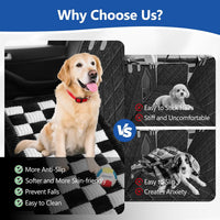Thickened Dog Bed for Car Back Seat, Upgraded Bottom Non-Slip - Black-White - image 4