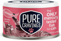 Wet Cat Food Canned Salmon Cutlets in Gravy, 100% Mercury-Tested, Moist Can Fish for Cats, Grain-Free, Protein, Non-GMO, Pack of 12