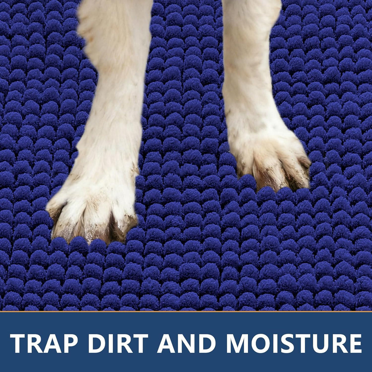 Smiry Dog Door Mat for Muddy Paws 30x20 - 24"X16" / Navy Blue - image 4