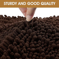 IM HOME 30" x 20" Brown Dog Door Mats for Muddy Paws, Chenille Absorbent Dog Mat, Non Slip Heavy Mud Mat for Dogs, Soft Pet Bed Mat for Entryway, Mud Paws, Inside Floor