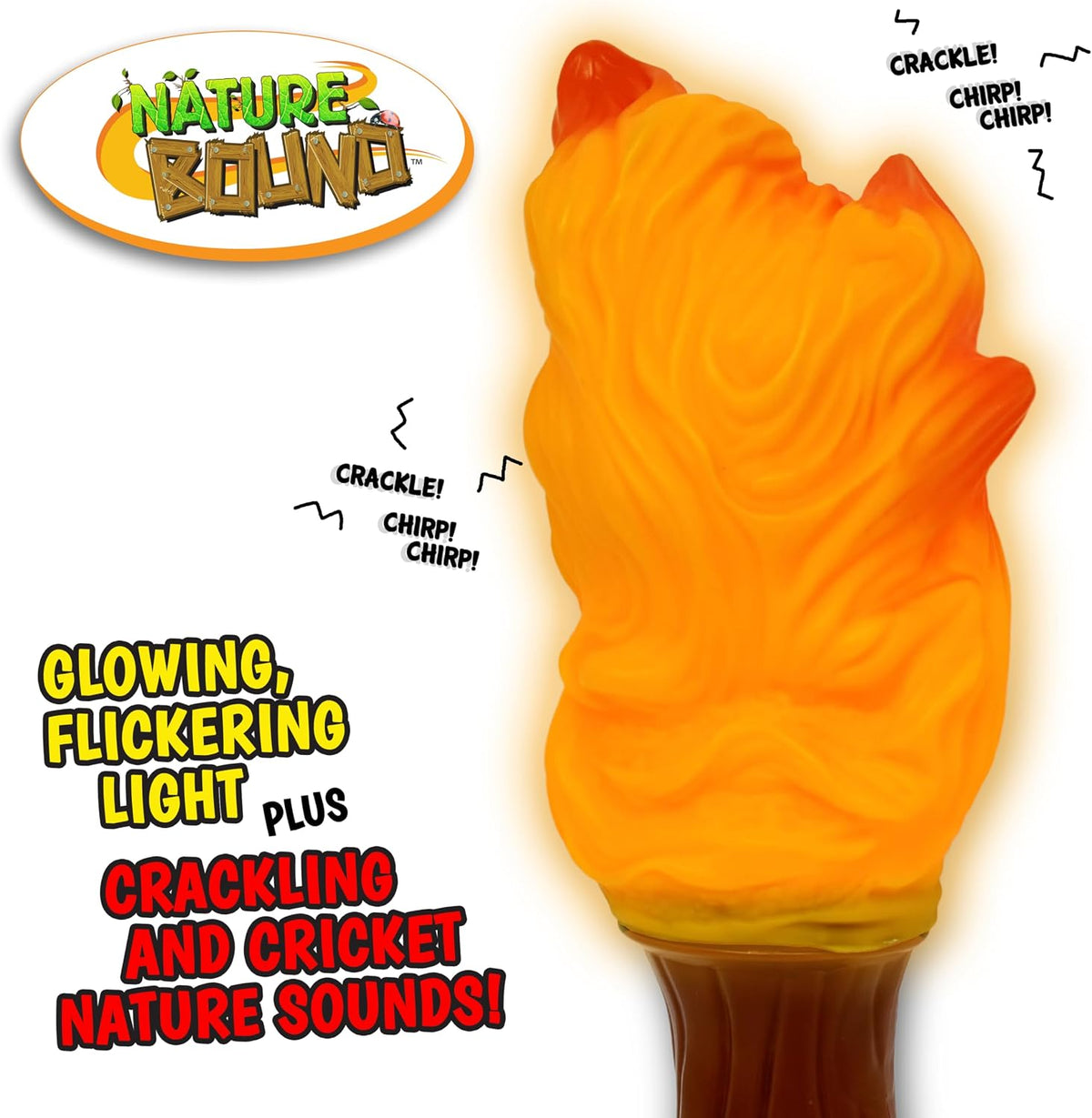 Nature Bound Explorer torch campfire light with glowing, flickering flame effect - view 4
