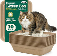 10-Pack Disposable Litter Box for Kitty Cats, Thick & Leak-Proof