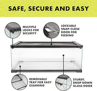 Zilla QuickBuild Reptile 20 Gallon Glass Terrarium Habitat with Bedding Tray For Geckos, Snakes, Lizards, Frogs, Turtles, and Tortoises, 30" x 12" x 12"