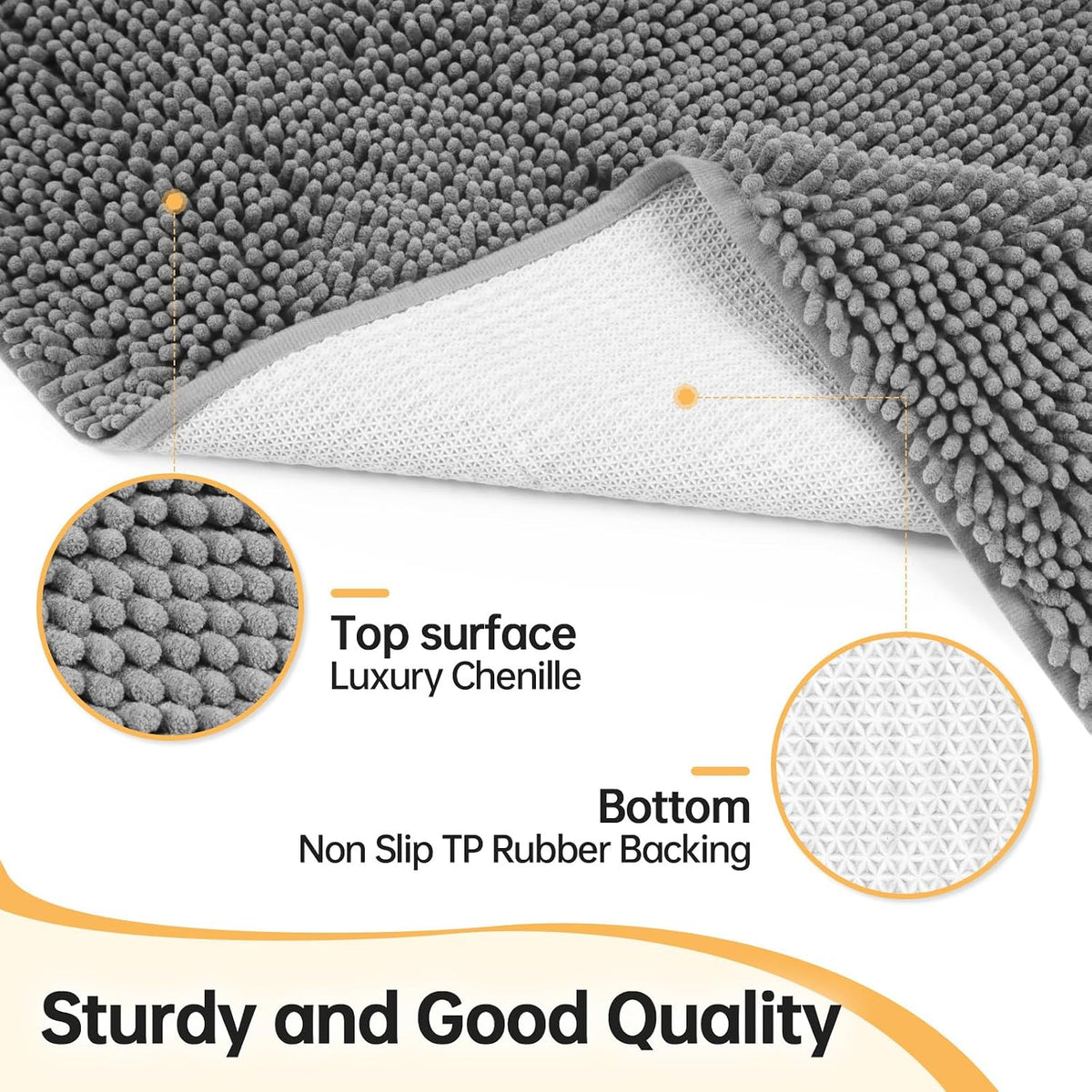Absorbent Dog Door Mat for Muddy Paws - 48"L x 30"W x 1" Th / Light Grey - image 4