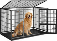 Feandrea 48" Heavy-Duty Dog Crate, Convenient Feeding Door - 48.0"L x 29.3"W x 31.7"H