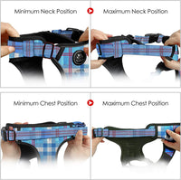 NESTROAD Dog Harness for Medium Sized Dog - Checkered Blue / Small - image 2