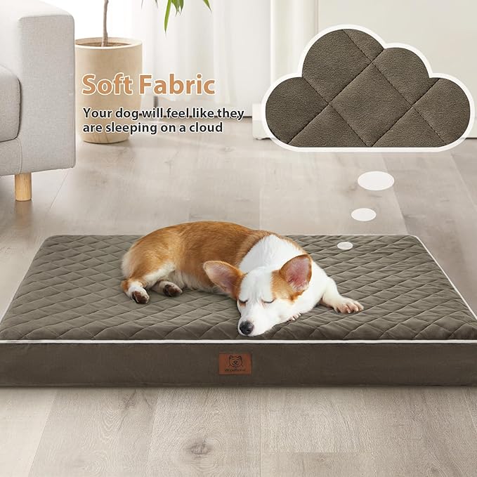 WNPETHOME Orthopedic XL Dog Beds Large Sized Dog, Waterproof Extra Large Dogs Bed with Removable Washable Cover, Multi-Needle Quilting Dogs Crate Bed