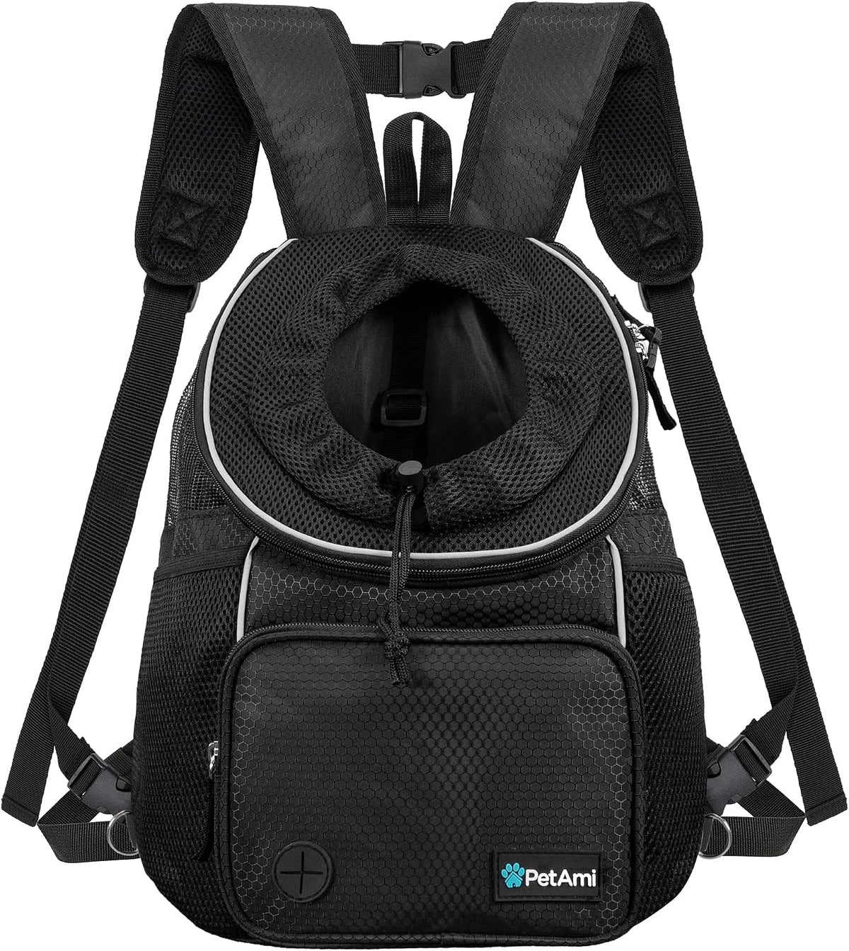 PetAmi Dog Front Carrier Backpack - Medium (15x8x15.5) / Black