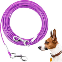 10/15/20/25FT Dog Tie Out Cable - Purple / 125Ibs 30ft