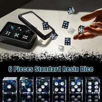 AUSTOR 6-piece 16mm sharp edge resin D6 dice set with metal case - view 18