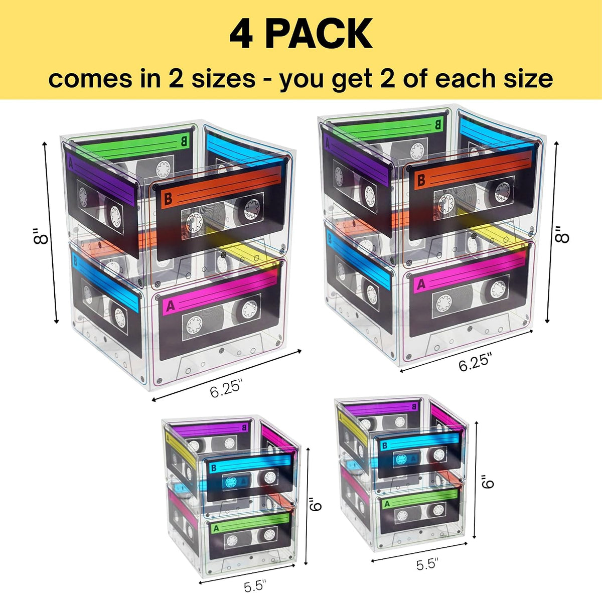 4E's Novelty Cassette Tape Bucket Centerpiece 80s Party Supplies - 8 - image 2