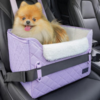 PETSFIT Dog Car Seats for Small Dogs, Patented Safety Buckles - Oxford Cloth / Lavender Purple