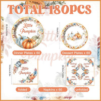 yunhuatdm 180 piece cute ghost Halloween plates and napkins set, black and white - view 23