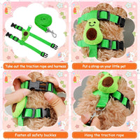 Tondiamo 4 Pcs Adjustable Bunny Harness and Leash Set for Small Pet - Fruit - image 4
