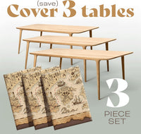 FUN RACCOON pirate party tablecloth with vintage treasure map and pirate ships print - view 13
