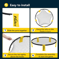 Fastes roundnet game set with round net, three balls and carrying bag - view 5