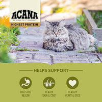 ACANA Grain-free Dry Cat Food Grasslands Chicken Duck Turkey Fish and Quail 10lb Bag