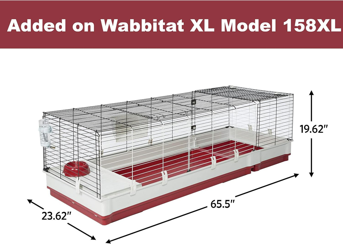 Midwest Homes for Pets Deluxe Rabbit & Guinea Pig Cage - Maroon/White / Standard Wire Extension - image 4