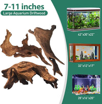 WDEFUN 3 PCS Natural Driftwood for Aquarium Decor Fish Tank - Mopani driftwood （7-11 inch pack of 3） - image 2