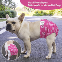 CuteBone Washable Dog Diapers Female No Tail Hole 3 Pack Reusable - For docked-tail, unicorn&pig&sheep / M - image 3