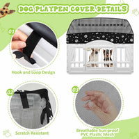 2 Pack Dog Playpens Cover and Bottom Mat Fits 4 Panels - Black - image 4