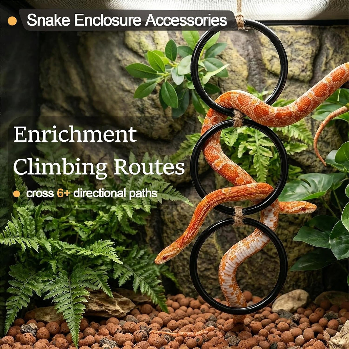 Ball Python Tank Accessory with 1 Pack Snake Climbing Ring for Decor – Essentials for Reptiles And Amphibians - 1 - image 3