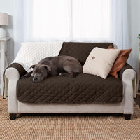 Furhaven Water-Resistant & Reversible Chair Cover Protector for Dogs - Loveseat / Espresso/Clay - image 2