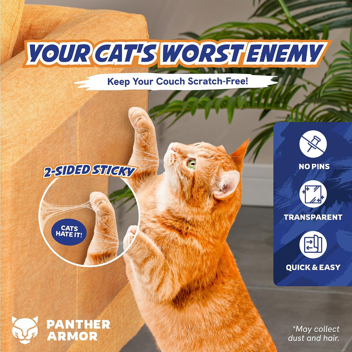Panther Armor Cat Scratch Furniture Protector - 12 Sheets - image 2