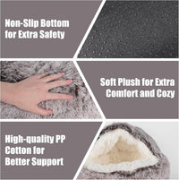 Cat Bed Cave, Cat Beds for Indoor Cats, Washable Hooded Cat Beds - 20.0"L x 20.0"W x 12.0"Th / Coffee - image 4