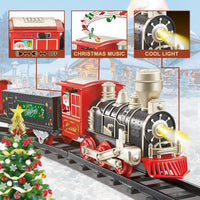 JUQU Train Set, Battery Operated Model Train Toy with Light - Black Gold Red - image 3