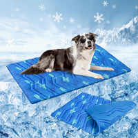 BEAUTYZOO Cooling Mat for Large Dogs, Self-Cooling - Shark Blue / 48.0"L x 28.0"W x 1.0"Th(L)
