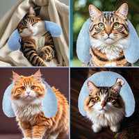 Cat Calming Pillow for Indoor Pet Soft Fluffy Neck Pillow – Essentials for Dogs - Blue / Peaches - image 4